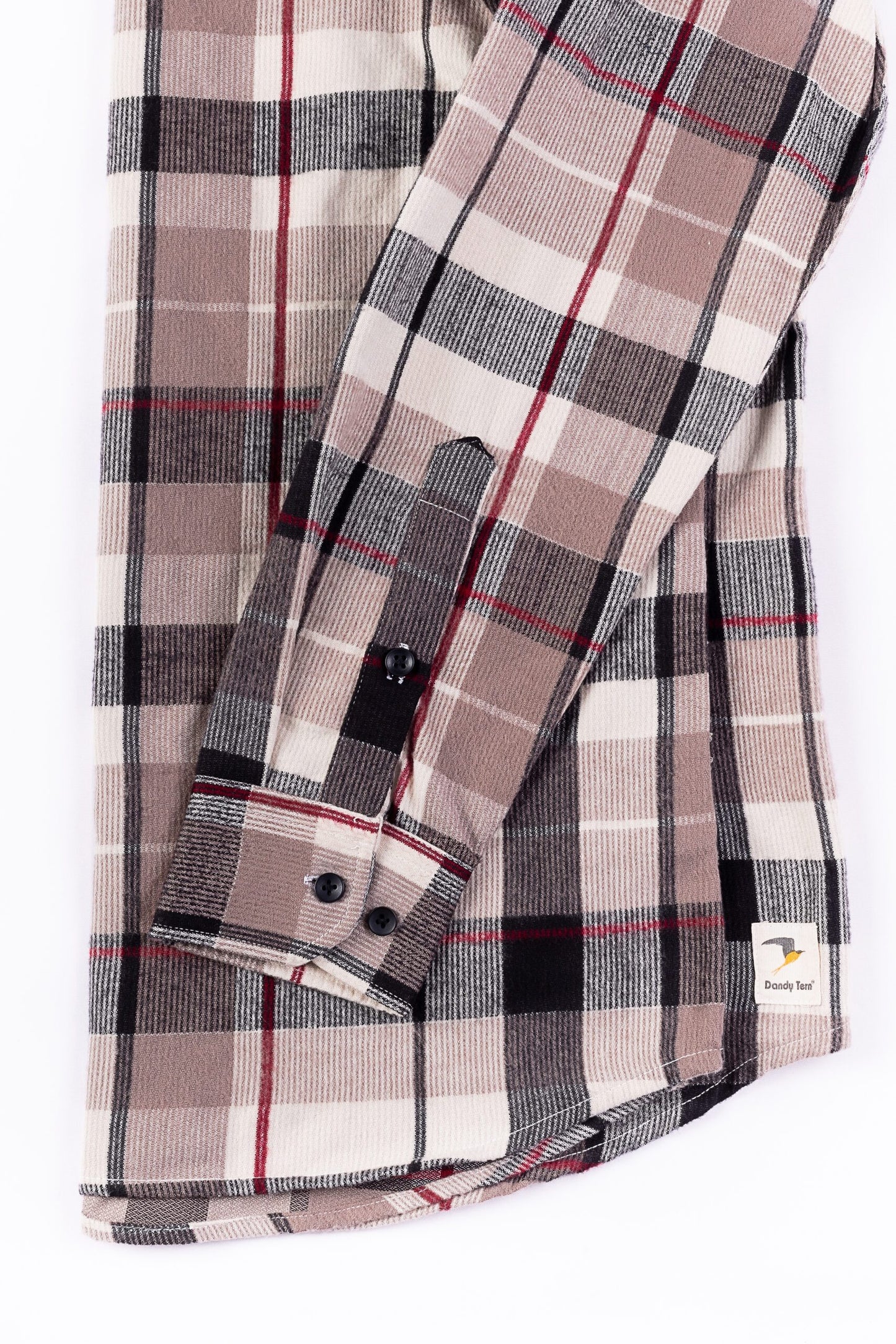Flannel Woven Men's Sleeve Shirt Cotton Gilded Beige