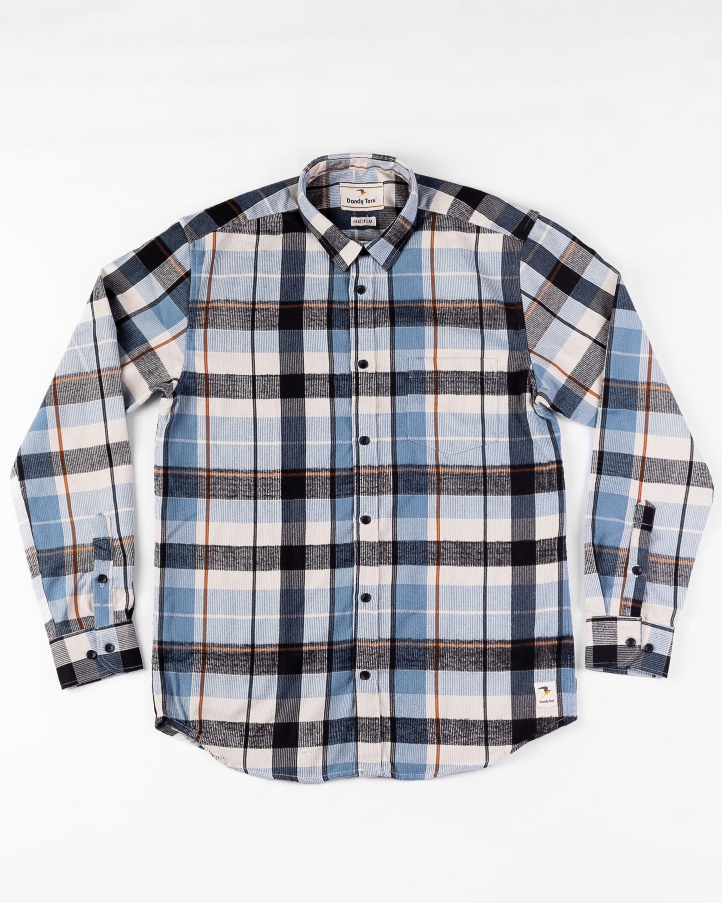 Flannel Woven Men's Shirt Cotton Blue Sapphire