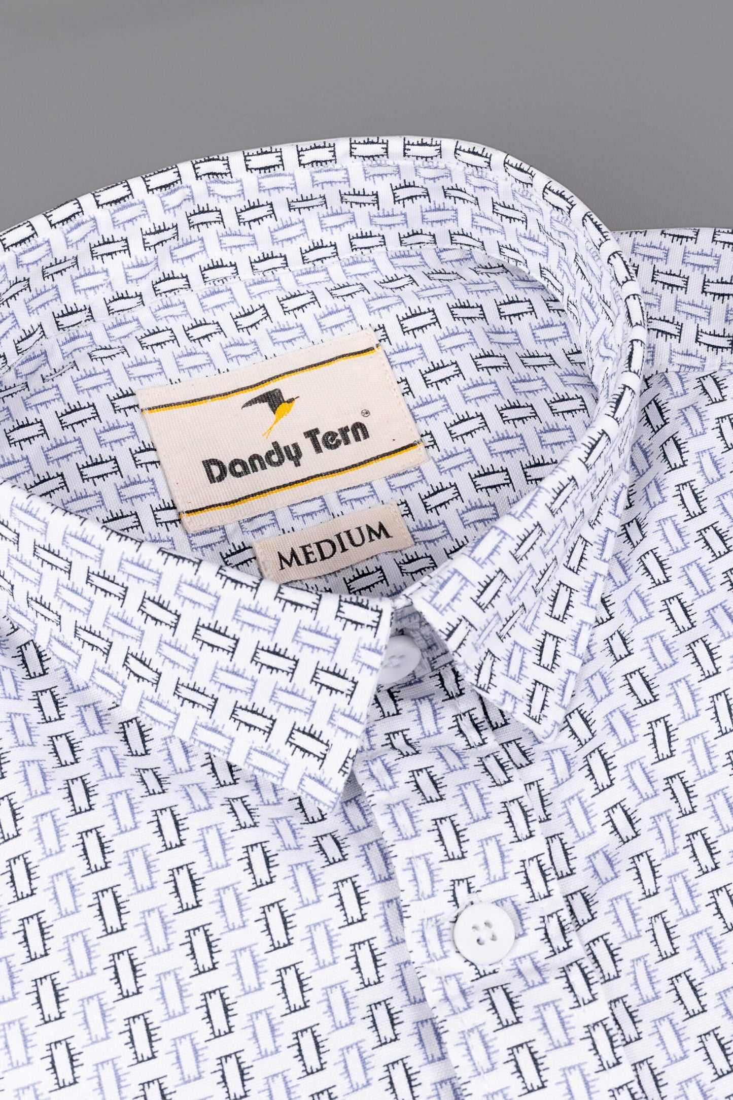 Oxford Woven Men's Printed Half Sleeve Shirts Cotton Ice Water
