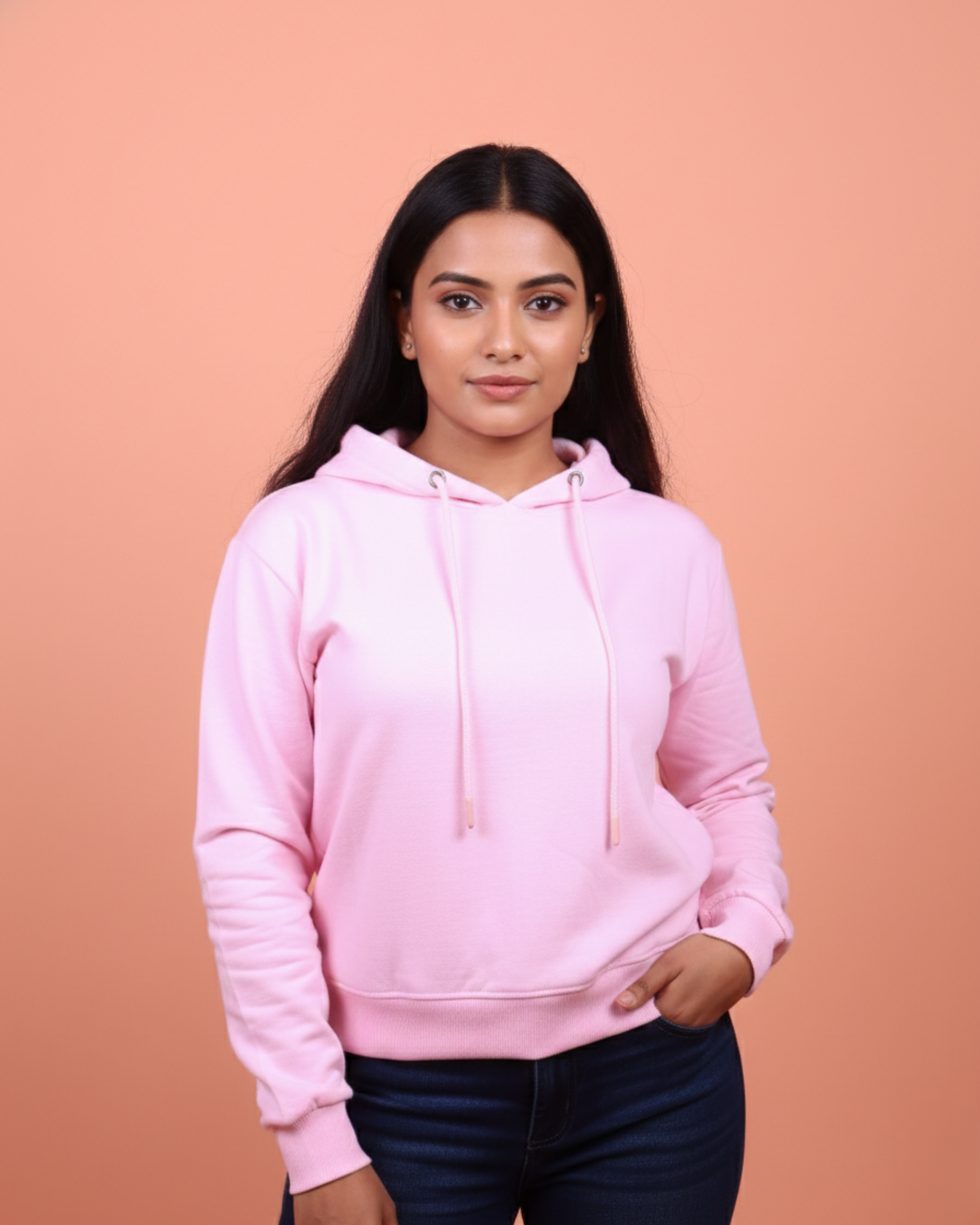 Snowsoft - Women's Crop Hoodie- Soft Pink
