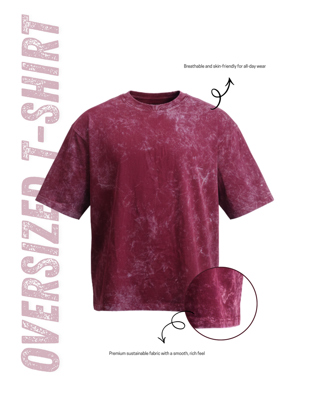 Optiq - Men's Oversized Maroon Tee