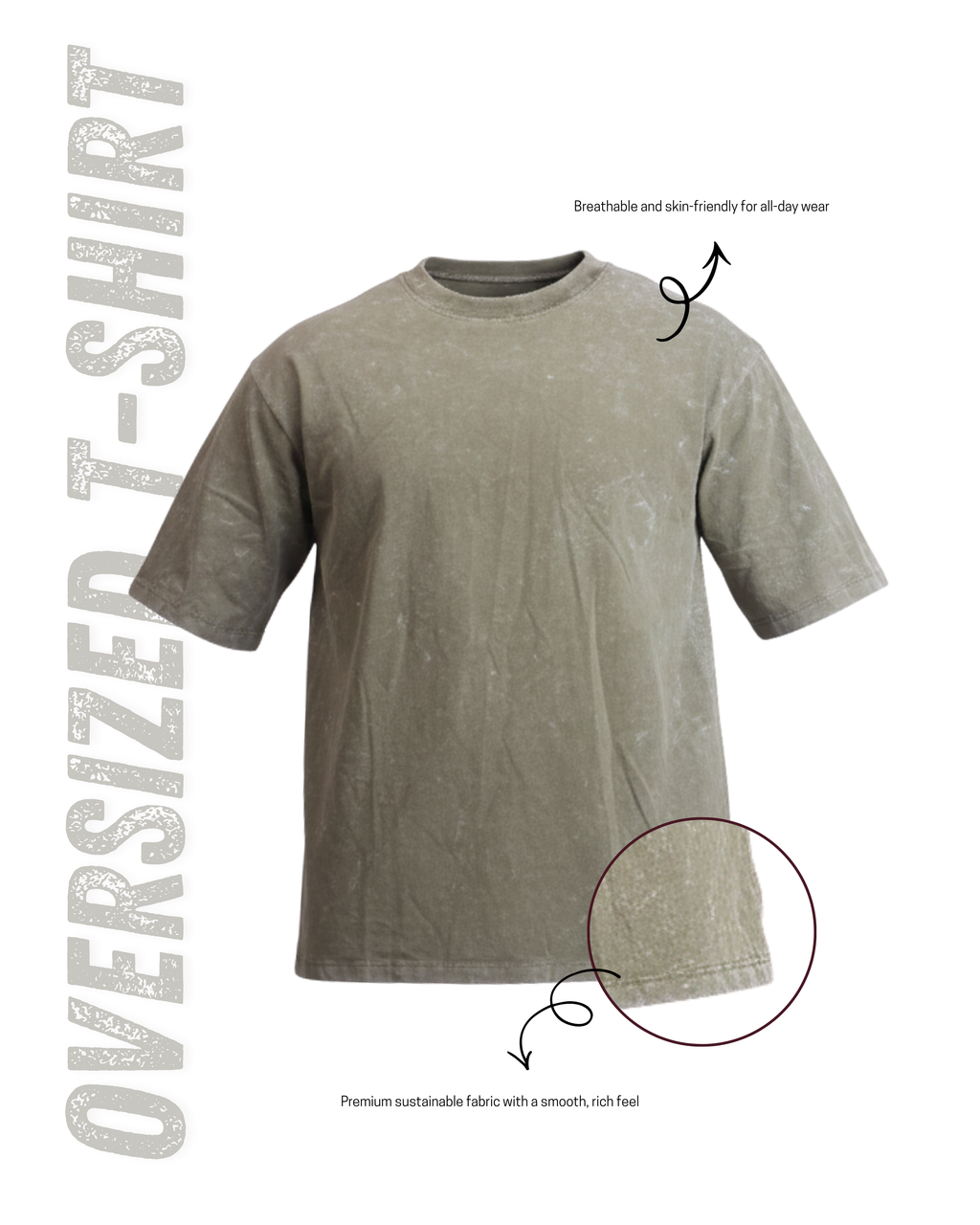 Optiq - Men's Oversized Olive Green Tee