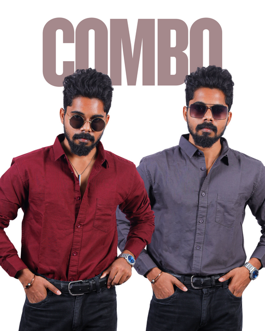 Oxford Woven Men's Plain Shirts Cotton ( Combo )