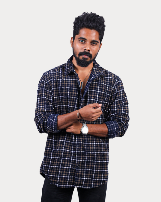 Corduroy Woven Men's Shirt Cotton Mustard Gold