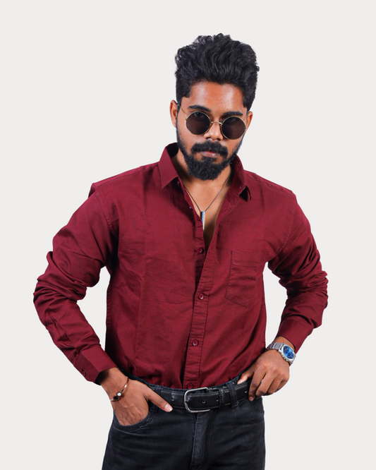 Oxford Woven Men's Plain  Shirts Cotton Winery