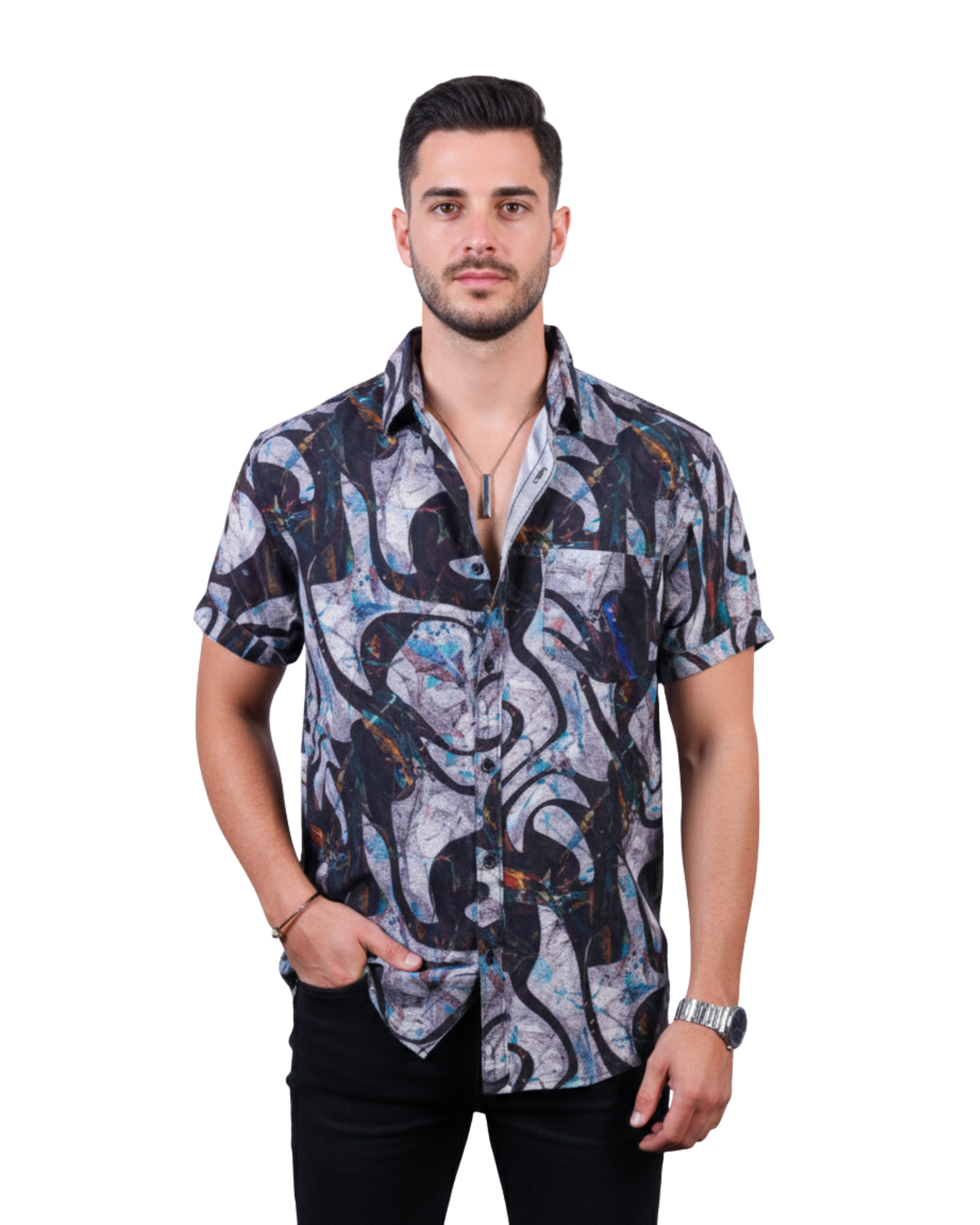 Desert Palm Viscose Men's Printed Shirt