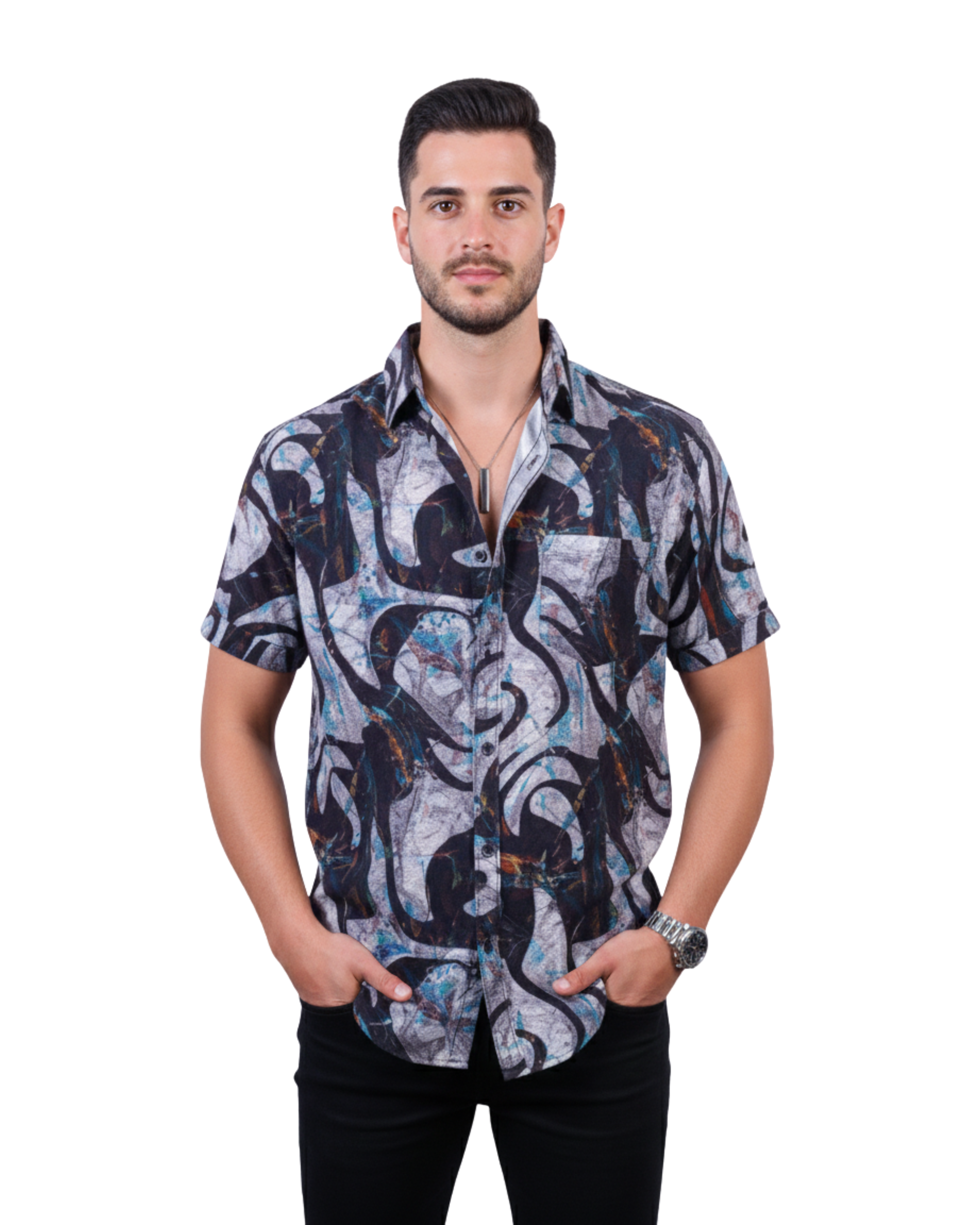 Desert Palm Viscose Men's Printed Shirt
