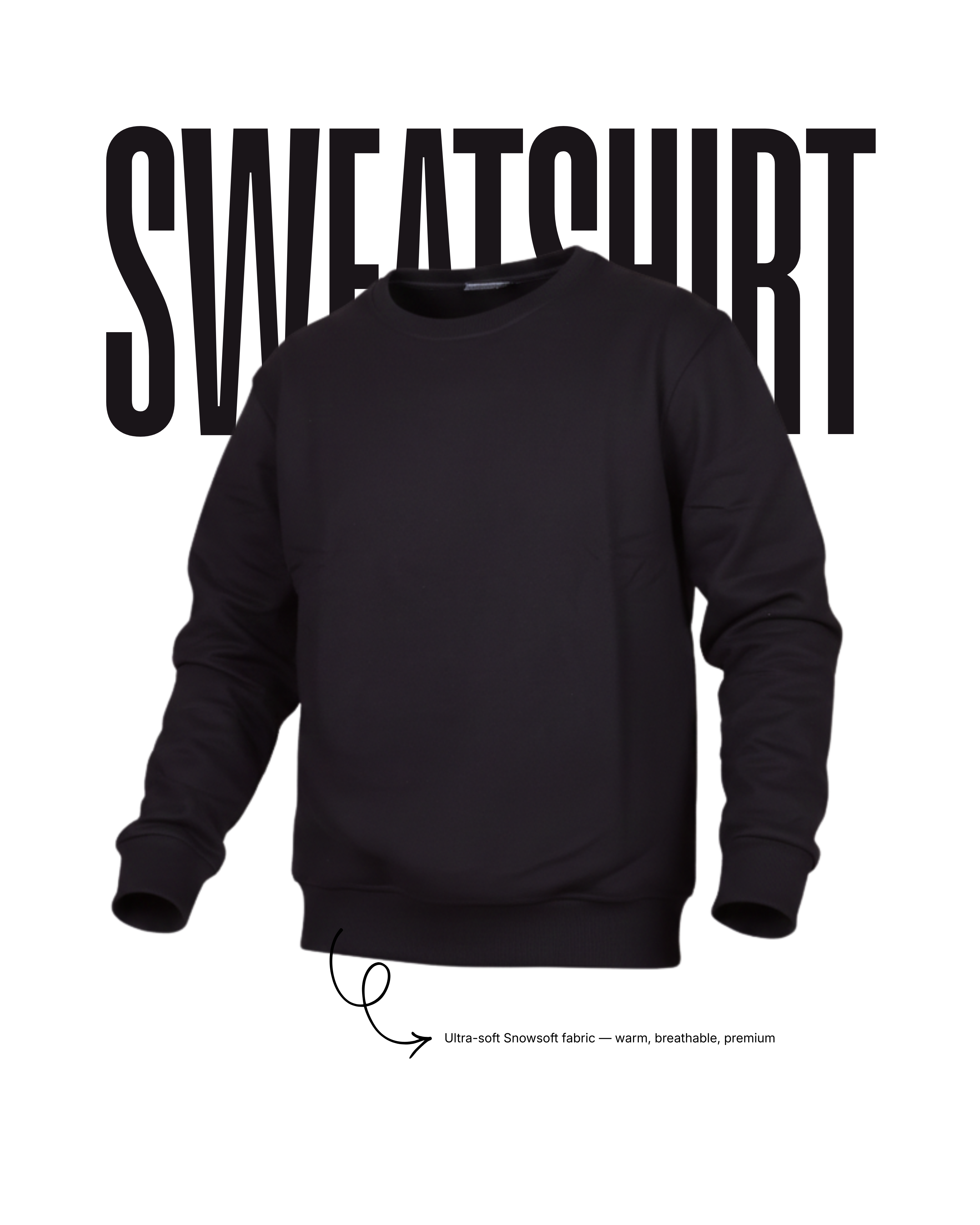 Snowsoft - Unisex Black Sweatshirt