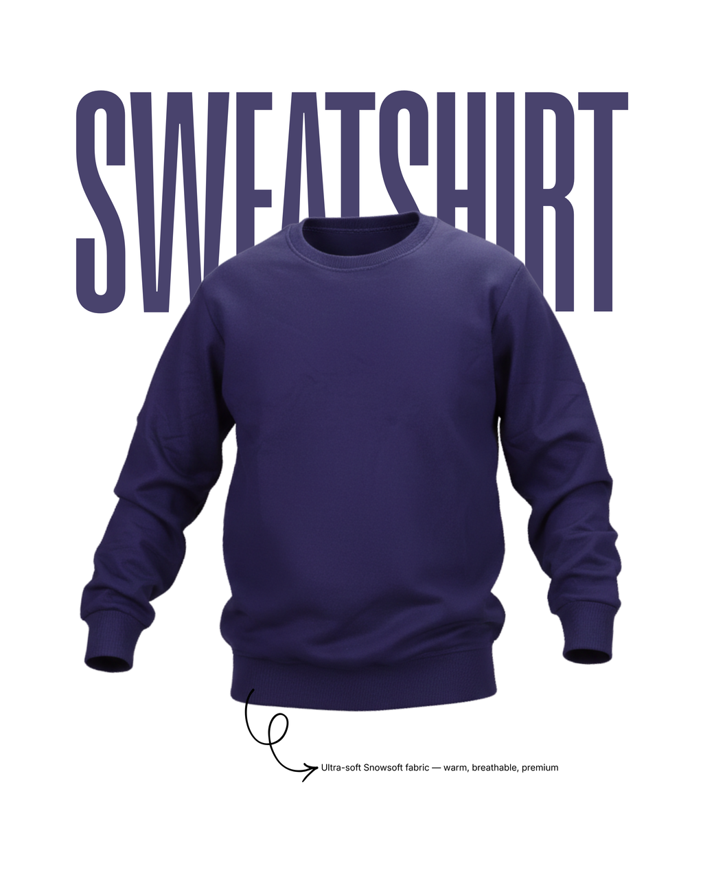 Snowsoft - Unisex Navy Blue Sweatshirt