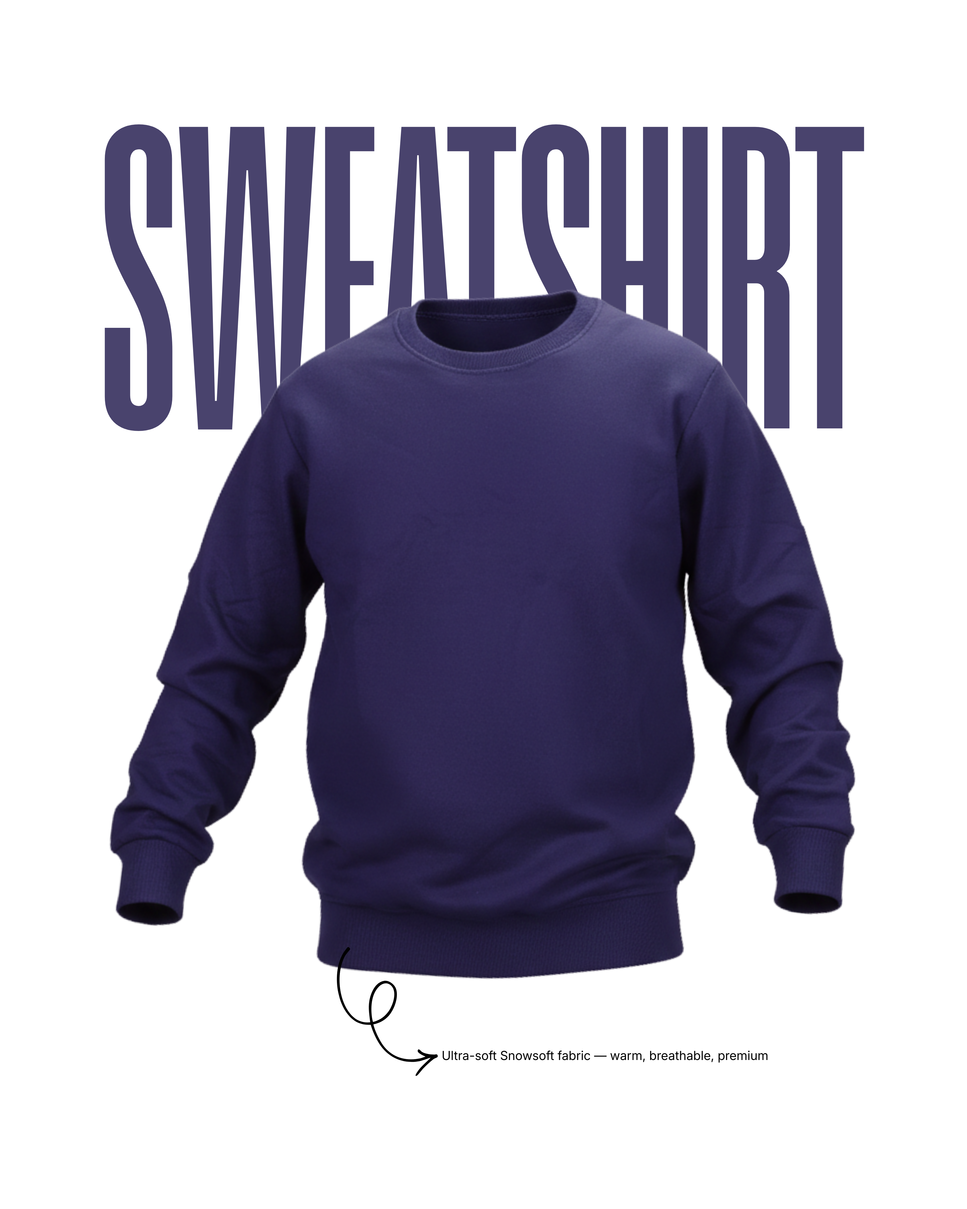 Snowsoft - Unisex Navy Blue Sweatshirt