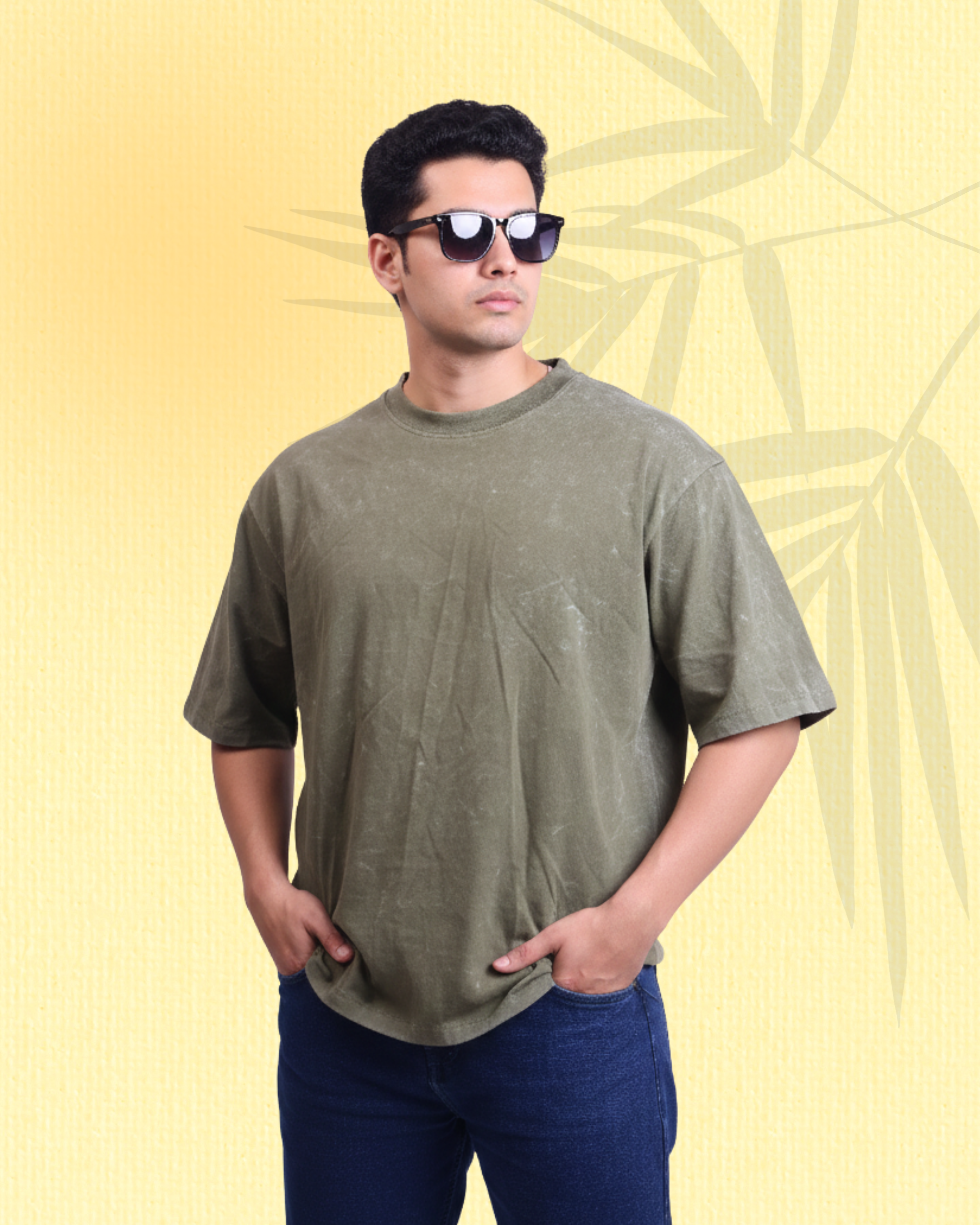 Optiq - Men's Oversized Olive Green Tee