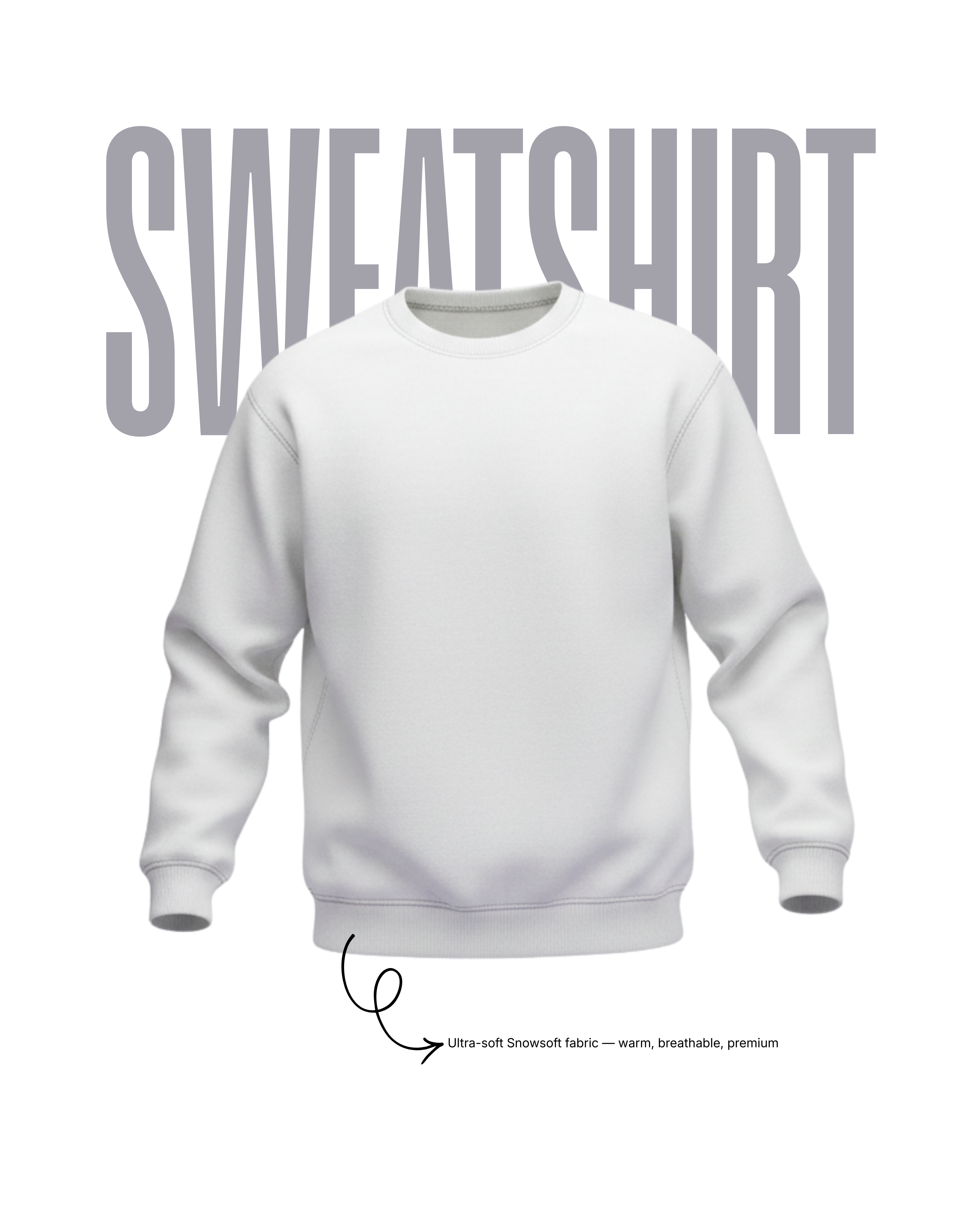 Snowsoft - Unisex White Sweatshirt