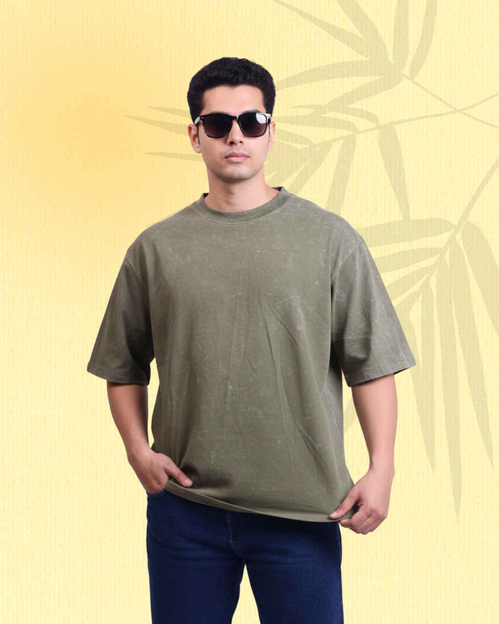 Optiq - Men's Oversized Olive Green Tee