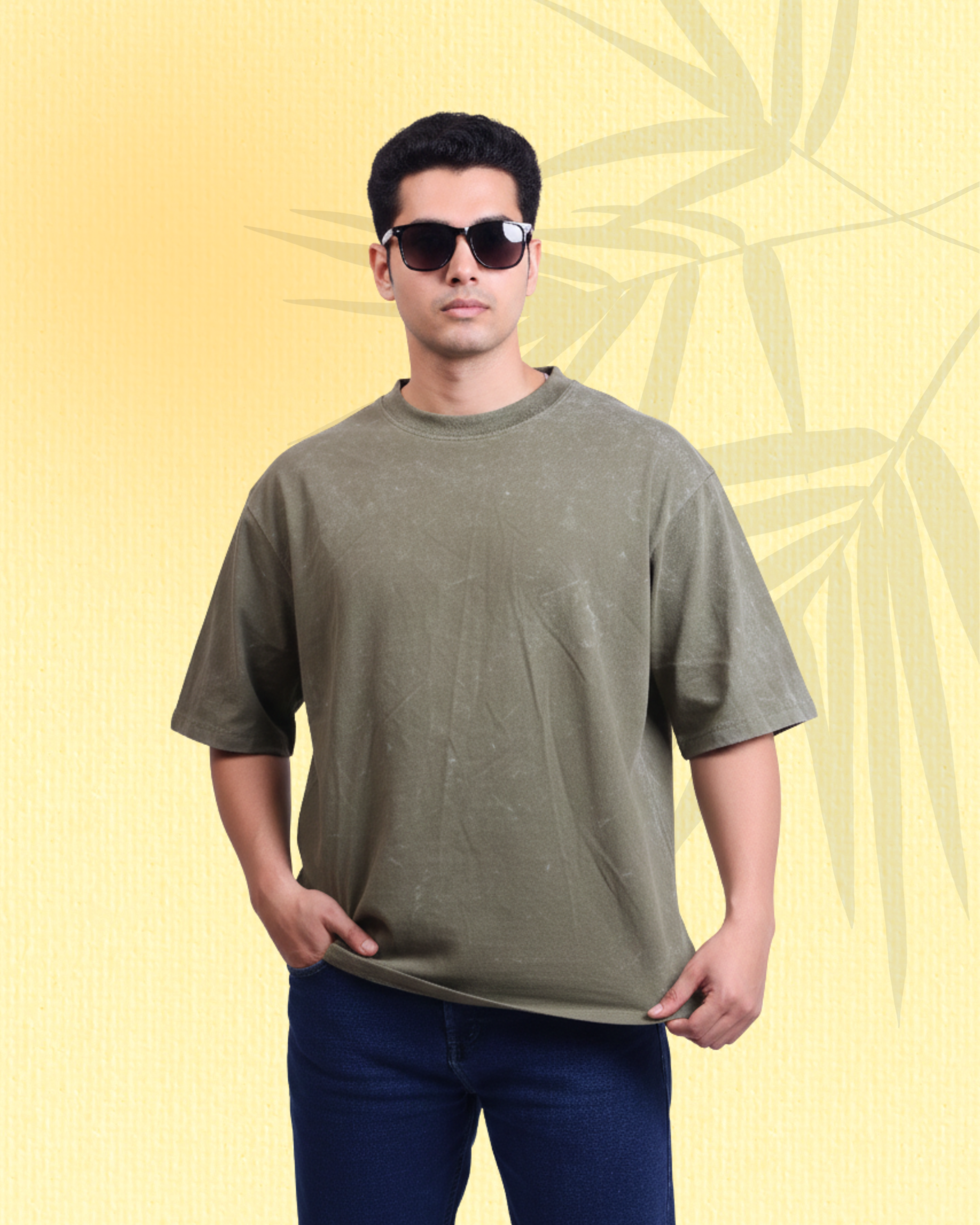 Optiq - Men's Oversized Olive Green Tee