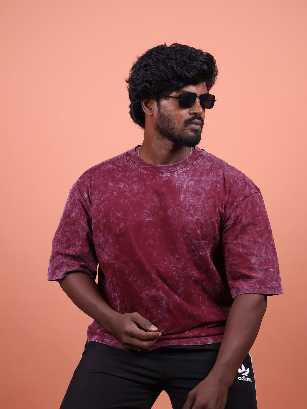 Optiq - Men's Oversized Maroon Tee