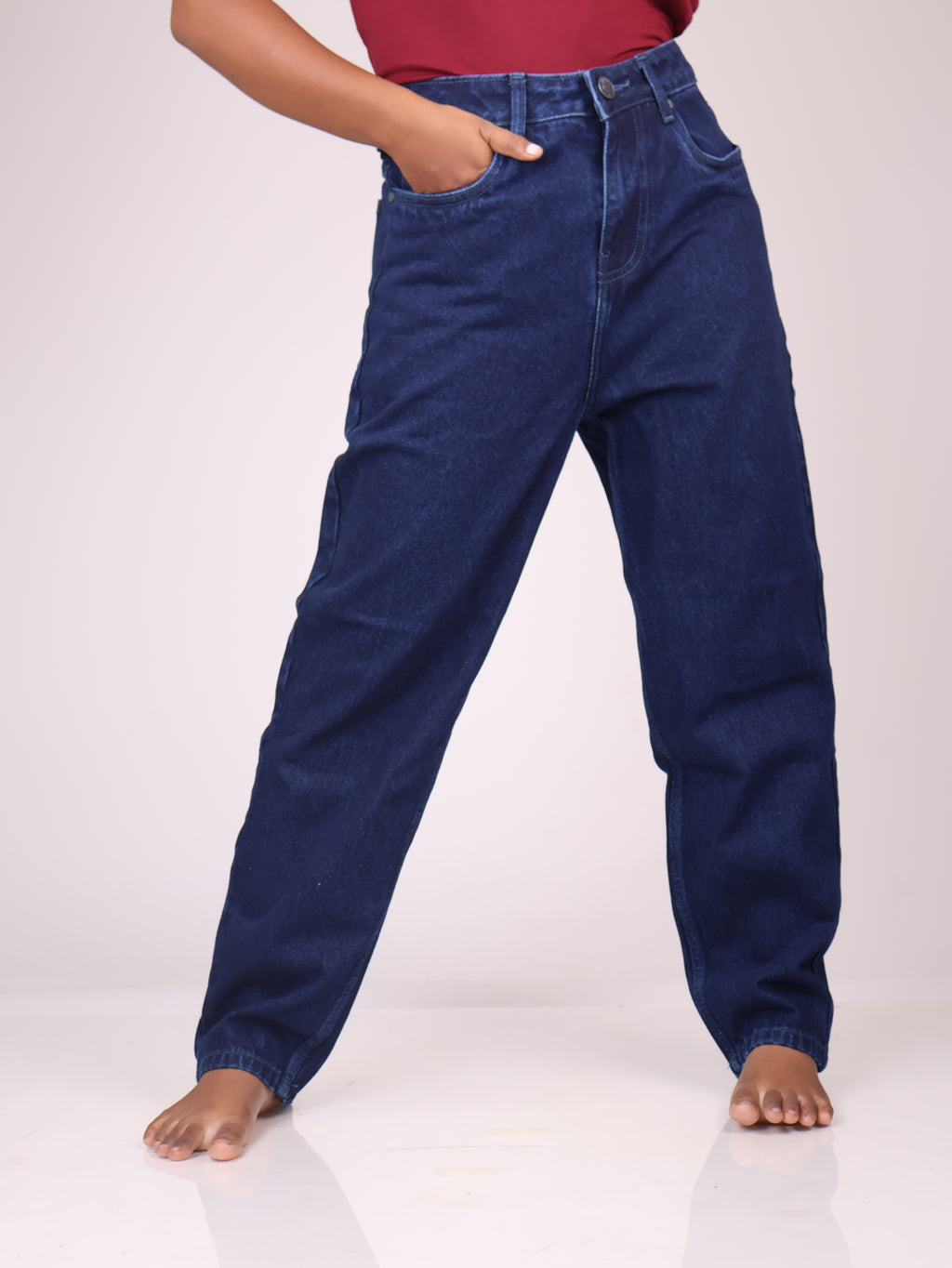 Women’s Curved Tapered Fit Jeans Dark Blue