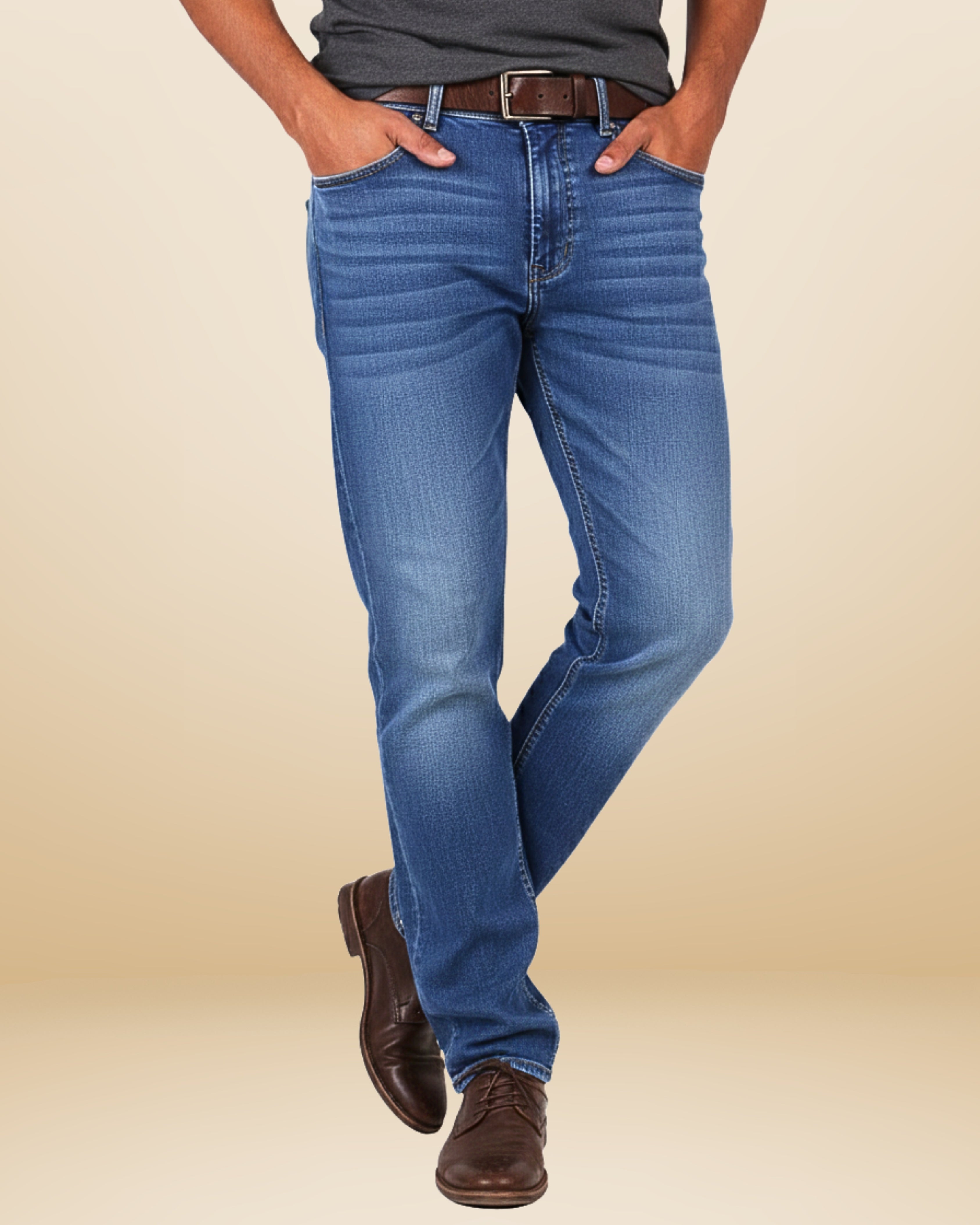 Men’s Ankle Fit Jeans Mid Rise - Mid Blue