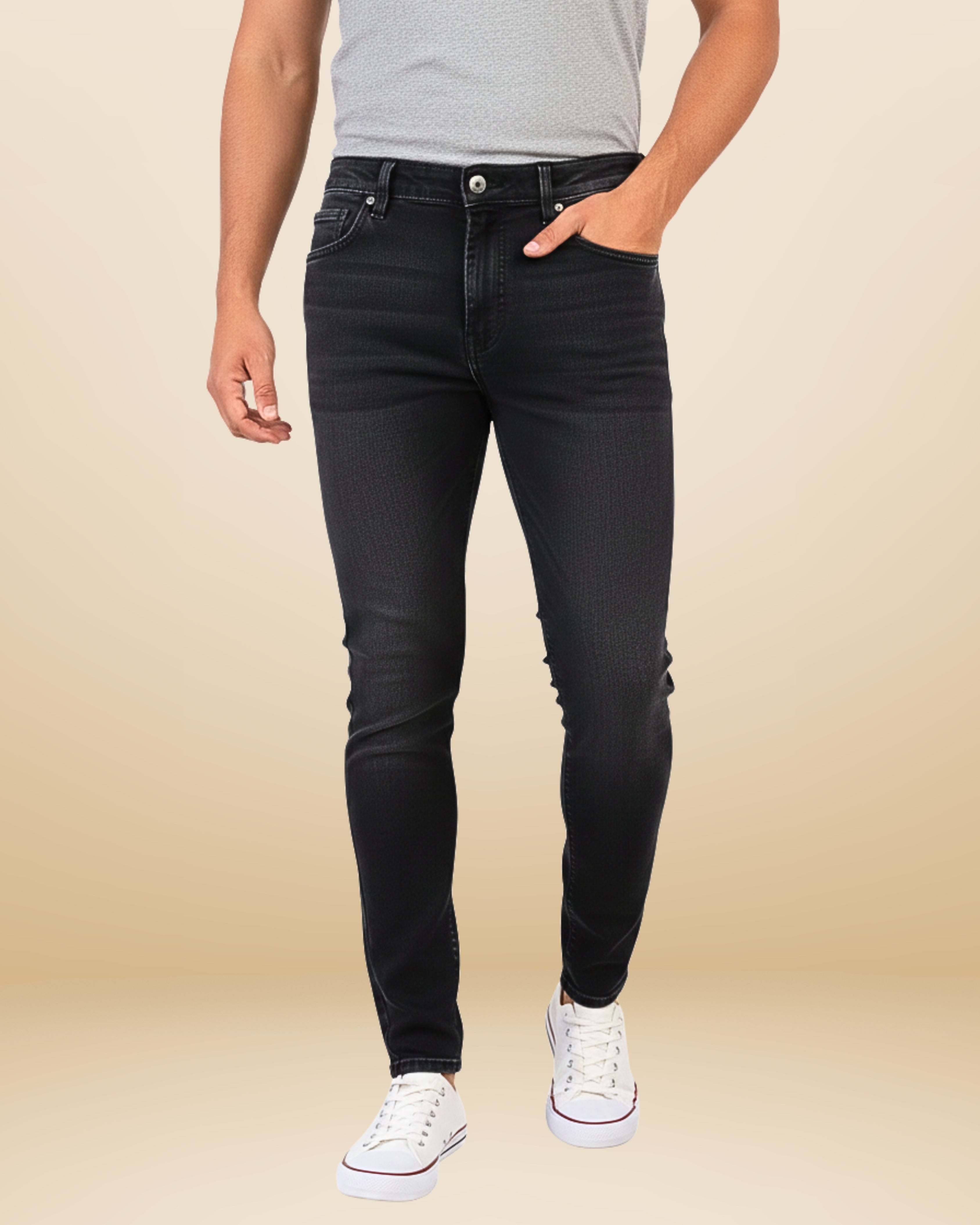 Men’s Ankle Fit Jeans Mid Rise - Mid Black